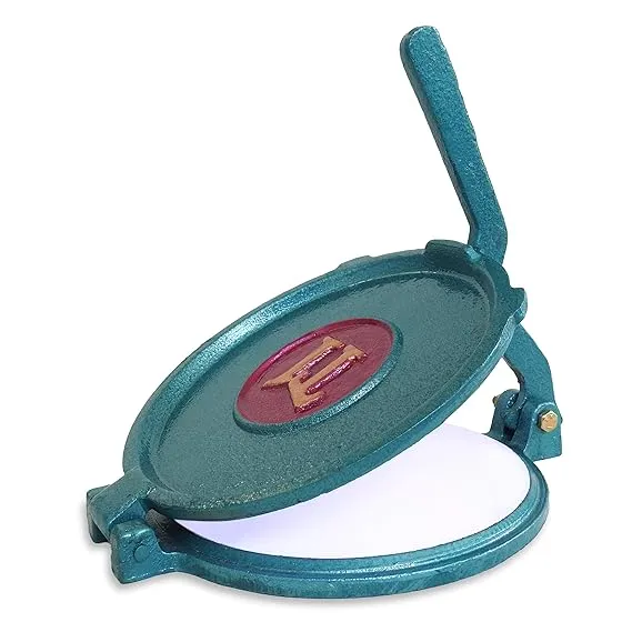 Iron Roti Maker With Mica Plate 18.5 CM Heavy Duty Chapati, Khakhra, Papad, Puri, Empanadas, Pathiri Press Machine, Green